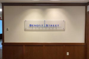 Elevated Sign Solutions- Benefit Street Partners- Frosted Plexiglass 900