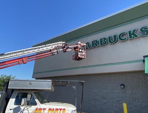 Starbucks Lettering removal and LED outfit