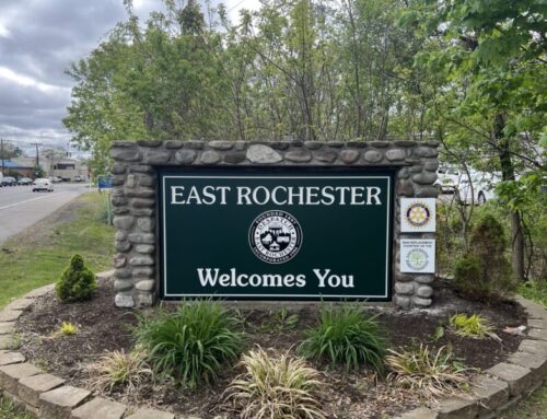 Welcome to East Rochester Carved Sign Panel