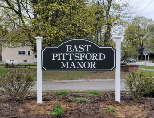 East Pittsford Manor Carved Post and Panel Sign